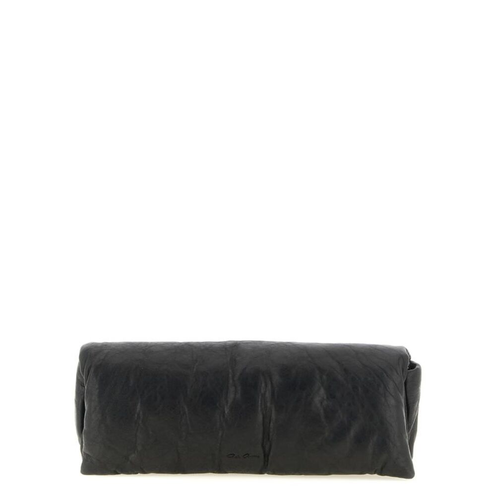 Rick Owens Black Lamb Leather Clutch Women's Bag